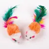 Cat Toys Plush Cats Teaser Simulation Colorful Feather Tail False Mouse Bite Resistant Kitten Catch Scratch Durable Funny Artifact Supplies ZL0350