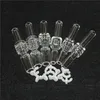 DHL Rökning Domeless Real Quartz Tips 10mm 14mm 18mm Joint Straw Drip Tip Nail Dab Rig Glass Water Bong