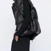 Nieuwe Herfst Winter Zwart Warme Faux Lederen Vest Dames Mode Zipper Mouwloze Jas Tops Vrouwelijke Casual Korte Uitloper Dames