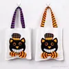 Halloween Handtas Candy Tas Organizer Bag Zwart Kat Pompoen Gedrukt Gift Tas Kid Halloween Sack Bags Feestartikelen WVT0562