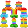 2022 Decompression Toy Happy Birthday Sensory Stand Fidget Decoration Toys Simple Dimples Party Table Ornaments Rainbow Toy Pressure Autism Reducer Adult Kids