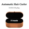 روز الذهب الأزرق الأحمر 8 رؤوس متعددة الوظائف تصفيف الشعر جهاز شعر الشعر التلقائي من الحديد لصالح UK UK Plug264H