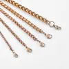 Chains Women Stainless Steel Chain Basket Material Braided Rose Gold Color Necklace Jewelry Fashion Christmas Gifts