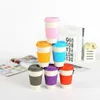 Café reutilizável Bambu Fibra Chá Saúde Bebida Caneca de Água Multi-Função Com Tampa Não-Slip Silicone Set Cup Garrafa de Viagem