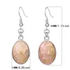 Natural Seashell Earrings Pink White Abalone Shell Egg Shape Dangle Drop Earring for Women Casual Beach Summer Jewelry