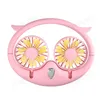 New Portable Hang Mini Owl Hanging Neck Band Rechargeable Battery Fan Desktop Usb Folding Telescopic Fan Lazy Hanging Neck Face Fan