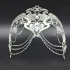 Phantom Metal Laser Cut Silver Gold Wedding Party Mask Women Chain Costume Venetian Filigree Black Cosplay Masquerade Mask Y200103