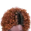 Передняя Medium Auburn Ombre Pixie Cut Curly человеческих волос Non парики шнурка для чернокожих женщин Цветные 1B 30 машина Сделано Glueless Короткий парик с челкой