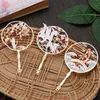 Chinese Style Brass Peacock Bookmark Group Fan Book Clip Pagination Mark Metal Tassel Stationery School Office Supplies