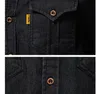 Men's Dress Shirts New Cotton Denim Casual Solid Color Pocket Button Shirt Men Long Sleeve New Autumn Jeans Male Blouse