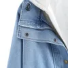 Bella automne hiver boutonné dames Denim femmes veste avec capuche 2 pièces 3XL femme Jean grande taille femmes manteau T200212