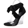 202Sexy ankle wrap clear heels fashion luxury designer women shoes gladiator women sandals women platform wedges heels sandals size 35 to 41