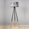 Hot selling Creative Warm Personality Round Wood Vertical Tripod Floor Lamp with Light Source US Plug Modern design Floor Lamps