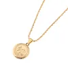 Gold Plated Round Shape Mohammed Allah Name Pendant Necklaces Islam Jewelry Arab Muslim Jewelry