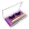 3D Faux Mink False Eyelash 10 Magnetic Magnetic Magnet Eyeliner مجموعة ورموش مزيفة سائل مضاد للماء طويل الأمد يدوم Lash Makeup7473981