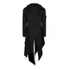 Mäns Trench Coats Shujin Men Gothic Style Hip Hop Coat Hooded Cloak Oregelbundna Design Long Cardigan Street Punk Vintage Jackor