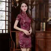 Повседневные платья Sexy Glod Китайские женщины Dragon Mini Qipao Традиционное атласное платье Cheongsam Vestidos S M L XL XXL XXXL 4XL 5XL 6XL