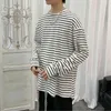 Hommes T-shirts à manches longues Printemps Automne Rayé Hommes Tee Unisexe Tops Vêtements Pour Hommes Tout-match Casual Ins Ulzzang Lâche Basique Tendance G1222