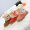 Kinder Warme Baumwolle Stiefel Kinder Schnee Stiefel Dicke Plüsch mit Niedlichen Kaninchen Gummi Stiefel Für Kleinkinder Baby Mädchen Mode LJ201202