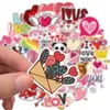 50 stks Auto Stickers Valentine Love Heart voor Skateboard Laptop Koelkast Helm Stickers Pad Fiets Bike Motorfiets PS4 Boek Gitaar PVC Decal