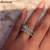 Vecalon Eternity Promise Ring 925 Sterling Silver Full Diamonds CZ Engagement Wedding Band Rings for Women Party Jewelry1168719