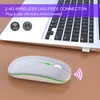 Portable Low Noise For Laptop Wireless Mouse Optical Rechargeable Intelligent Desktop PC Colorful Lighting 2.4GHz Ultra Thin1