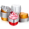 Bröllopsfesttillförsel 100ml Hjärtformad tårta Pan Aluminiumfolie Cupcake Cup med lock Flan Bakning Pannor Mors dag Pudding Cup Cake Tools