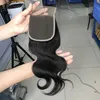 Fala ciała Nieprzetworzone Dziewiczy Human Hair 4x4lace Closure Virgin Brazylijski Włosy 3 Część Swiss Lace Zamknięcie