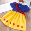 Atacado Childrens Dress Childrens Roupas Impressão Bebê Vestido Verão Moda Coreana Garota Impresso Apple Bag Dress 201256