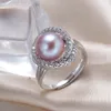 Luxury New Fashion Black 100 Pearl Ring High Quality 1011 Freshwater Pearl Jewelry for Women Mother039S Day Gift 925 Silver 5770014