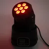 80W 7-RGBW LED AUTO / CONTROL DE VOZ DMX512 Mini Lámparas de etapa de cabeza móvil (AC 110-240V) Negro * 2 Iluminación de escenario de alto brillo caliente
