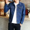 Mäns Jackor 2021 Höst Denim Jacka Jaket Män Retro Cowboy Slim Fashion Jeans Coat Casual Chaqueta Hombre