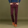Męskie Smart Casual Pant High Stretch Elastyczna tkanina Tkanina Slim Cut Pocket Pocket Badge Plus Rozmiar 44 Spodnie, CY-7104 210715