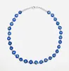 Chokers Boho Women Blue Ladies Natural słodkowodnej perły inspirowane przezroczyste millefiori szklane naszyjnik 202226273007872038