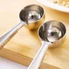 Stainless Steel Ground Coffee Tea Measuring Scoop Spoon With Bag Seal Clip Kitchen Metal Spoon GCE13337