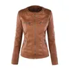 Casual Leather Winter Jacka Women Coat Hoodies Autumn Zipper Motorcykeljacka Ytterkläder Läder PU -jacka 201029