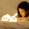 Colorful buns LED Night Light USB Rechargeable Cartoon Touch Children Night Lamp Bedroom gift stress reliever