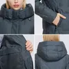 Miegofce Winter Women Mid-Długotę Płaszcz Z Kapturem Projekt Utrzymanie Ciepła i Wiatroszczelna Parka Zipper Luźne Kurtki damskie D21647 211221