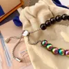 Hot Sale Fashion Style Men Lady Pull-type Colored Steel Ball V Letter Carved Flower Round Beads Chain Bracelets 3 Color