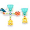 Enfants Natation Salle de bain Jouets d'été Ensembles Bébé DIY Tuyau de bain Jeu d'eau Girafe Modèle de crabe Robinet Douche infantile Jouet de pulvérisation d'eau LJ201019