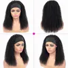 Cabelo de faixa de cabeça cacheada de panela de cabeça Humana Nenhuma perucas dianteiras de renda para a máquina Black Women Made Wigs Natural Color 150 Density7654412