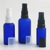 10 x Travel Frost Blue Glass Spray Butelki Zestawowy Pojemnik naftowy z drobną opryskiwaczami mgłą 100ml 50ml 1OZ 20 ml 1 / 2oz 1 / 3oz 5ml