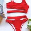 Sexy Bikini Set Cut Out Bademode Frauen Hohe Taille Bademode Strap Badeanzüge Brasilianische biquini Schwarz Strand Tragen 2021