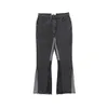 Streetwar Retro Denim Flare Pants Men and Women Loose Washed Ripped Jeans Trousers Hip Hop Baggy Spliced Jean Pants