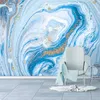 Custom 3D Wallpaper Mural De Parede Blue Marble Pattern TV Background Wall Painting Papers Home Decor Living Room Modern