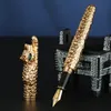 Jinhao جديد فاخر نافورة القلم ليوبارد الحبر القلم الفن الأقلام الفاخرة مجموعة الأعمال مكتب هدية القلم 2 الألوان 201202