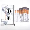 10pcsset Marble Makeup Brushes Blush Powder Eyeliner Aeliner Assiality Fearky Coftialer Contour Foundation with OPP Bag PU Bag2096855