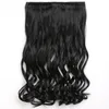 Synthetic Wigs Long Curly Clip In One Piece Hair 5 Clips False Brown Black Pieces For Women WH0533