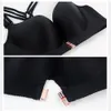 Noir Sexy Push Up Bras Plus Taille Femmes Fermeture Avant Soutien-Gorge Lingerie Sangle Réglable Sans Couture Bralette Grande Taille D E Cup Brasier 201202