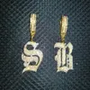 힙합 사용자 정의 이름 오래된 영어 고딕 글꼴 편지 펜던트 목걸이 아이스 CZ 남성 여성 Gold 실버 컬러 쥬얼리 목걸이 201014